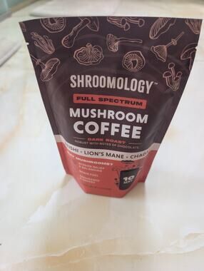 Shroomology™ Full Spectrum Mushroom Coffee Dark Roast 5 Oz Non GMO, Vegan & GF